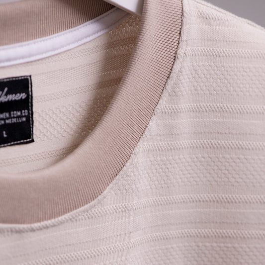 CAMISETA OVERSIZE TEXTURA NATIVA BEIGE