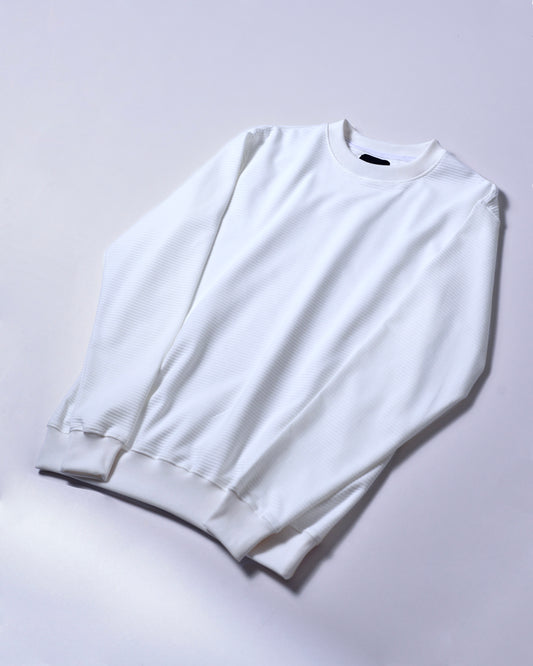 CAMIBUSO TEXTURIZADO DE RAYAS COLOR BLANCO HUESO