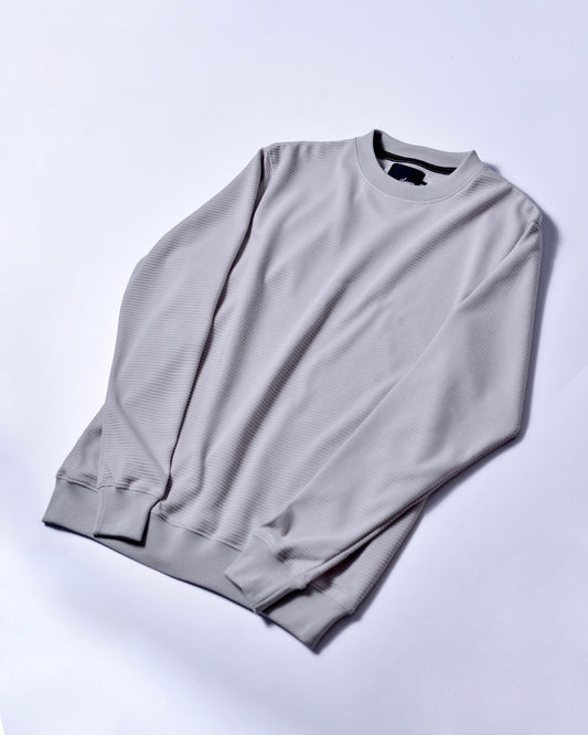 CAMIBUSO TEXTURIZADO DE RAYAS COLOR GRIS