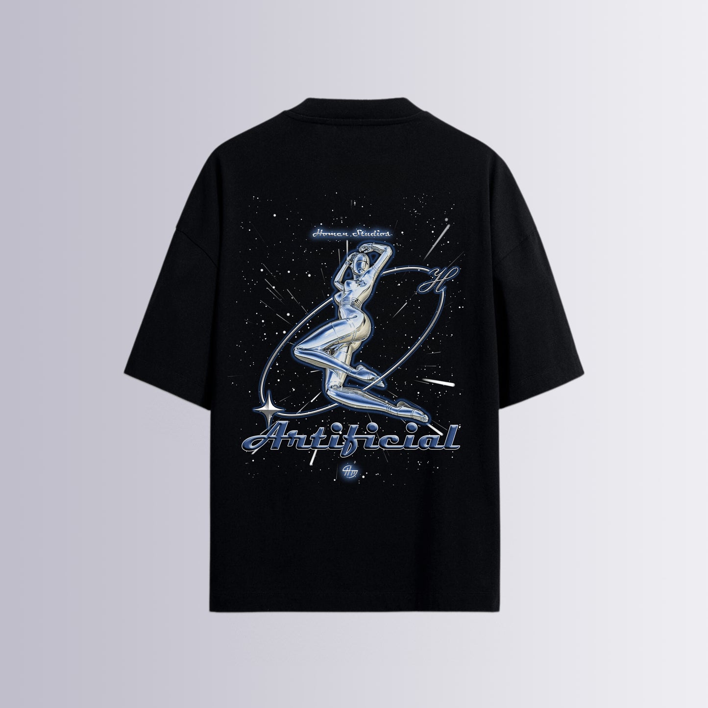 CAMISETA OVERSIZE NEGRA ARTIFICIAL