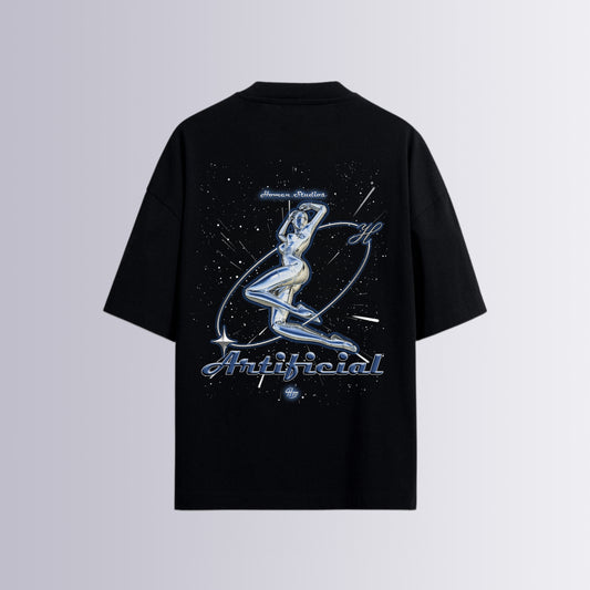 CAMISETA OVERSIZE NEGRA ARTIFICIAL
