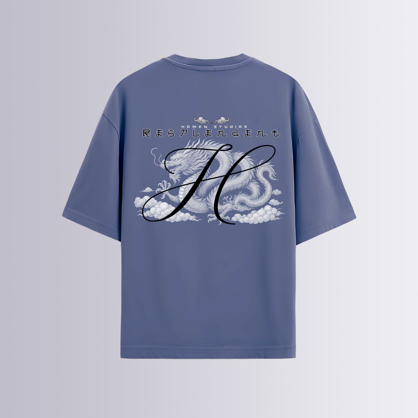 CAMISETA OVERSIZE AZUL PETROLEO