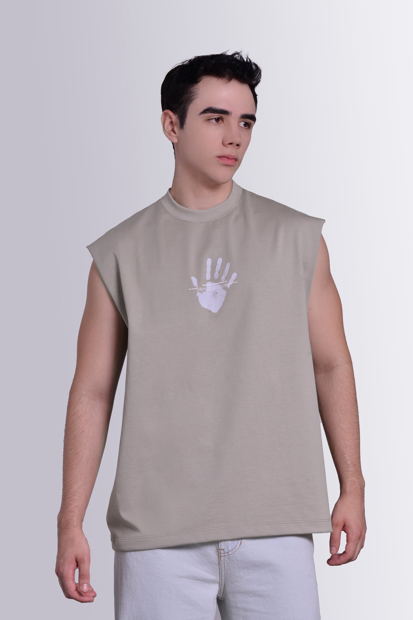 CAMISILLA TANK GRIS HUELLA