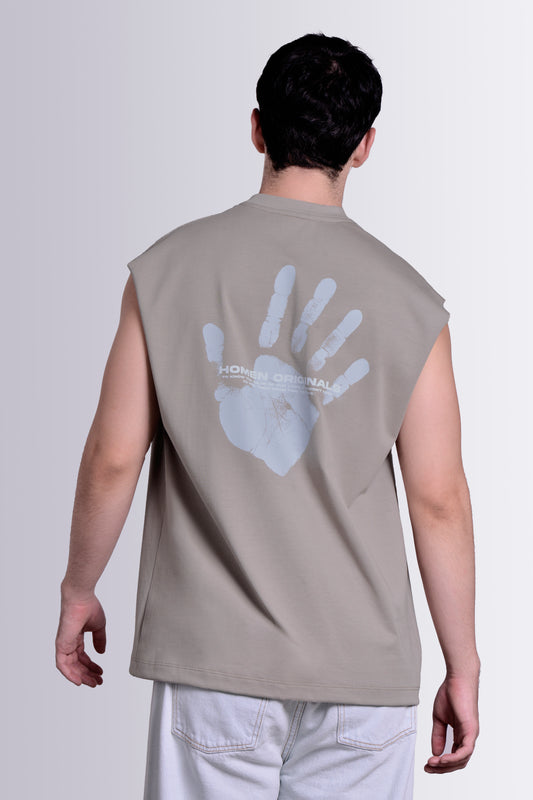 CAMISILLA TANK GRIS HUELLA