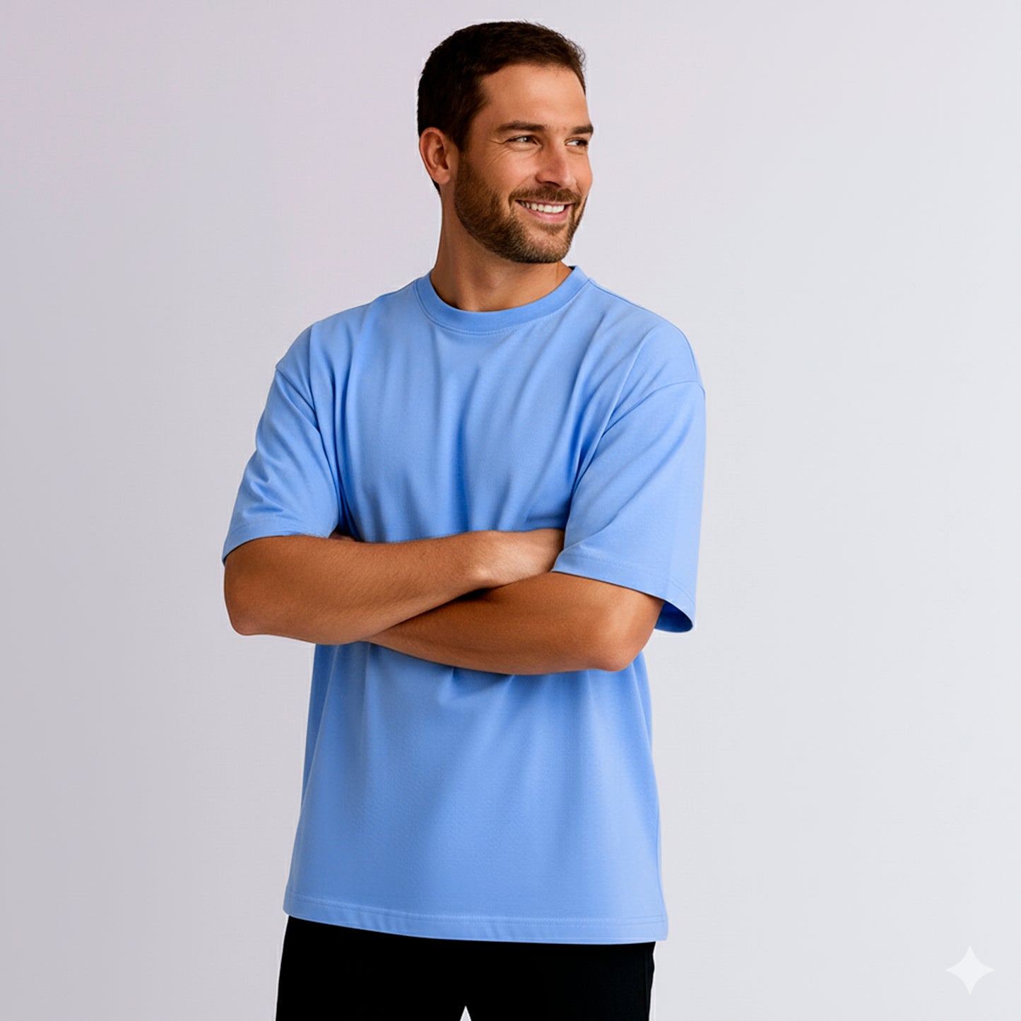 CAMISETA OVERSIZE ULTRA PREMIUM AZUL HORTENCIA